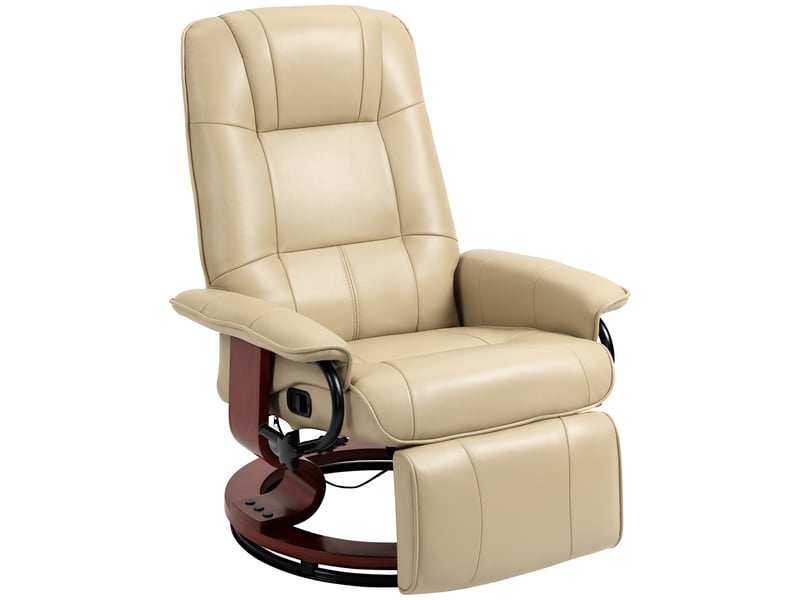  Fauteuil de relaxation, fauteuil pivotant, fauteuil inclinable, 78x87x100cm, crème  - Conforama A