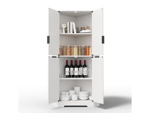 Buffet 4 porte(s) 0 tiroir(s) <strong>WISHDOR</strong> <strong></strong> - 60 cm coloris blanc