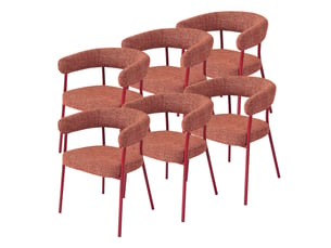 Lot de 6 chaises de salle à manger huk 78 x 57 x 56 cm rouge [en.casa]