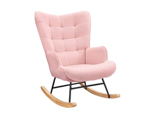 Fauteuil fixe  FEEOHOME Tissu bouclette rose