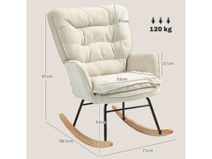 Fauteuil à bascule beige avec dossier ergonomique pour salon