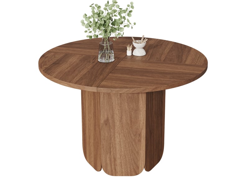 Table à manger ronde 120 x 120 cm, 4-6 personnes, style scandinave, noyer, sans chaises Jamama eleni - Conforama A