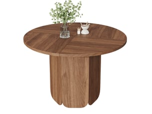 Table à manger ronde 120 x 120 cm, 4-6 personnes, style scandinave, noyer, sans chaises
