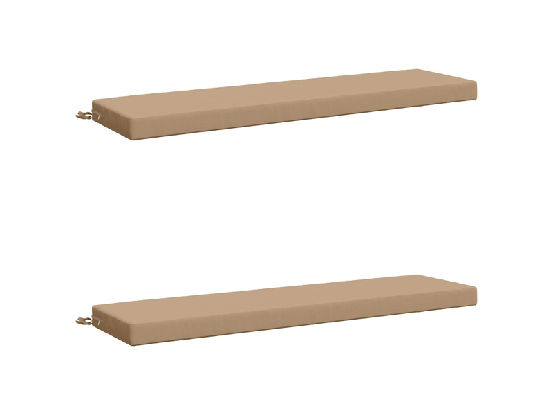 Lot de 2 coussins de banc, coussins d'assise soest 100 % polyester sable cf56839 - Conforama A