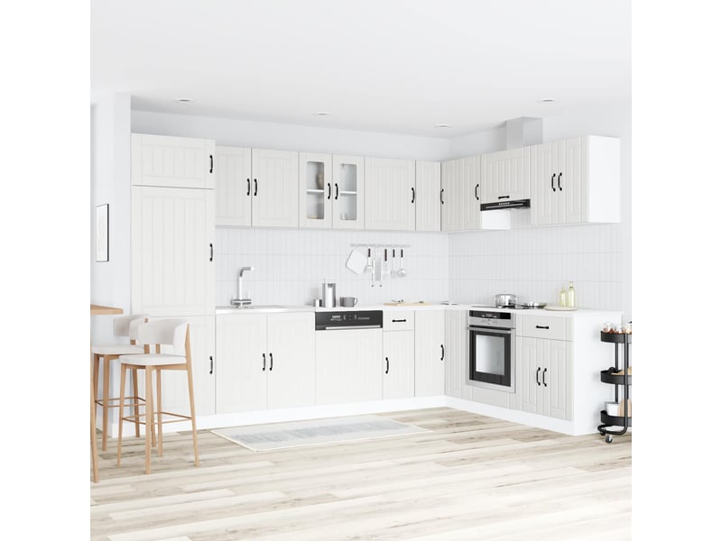  Meuble sous évier 2 pcs blanc bois d'ingénierie  - Conforama B