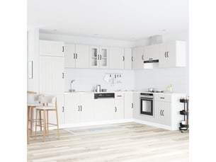 Meuble sous évier 2 pcs blanc bois d'ingénierie