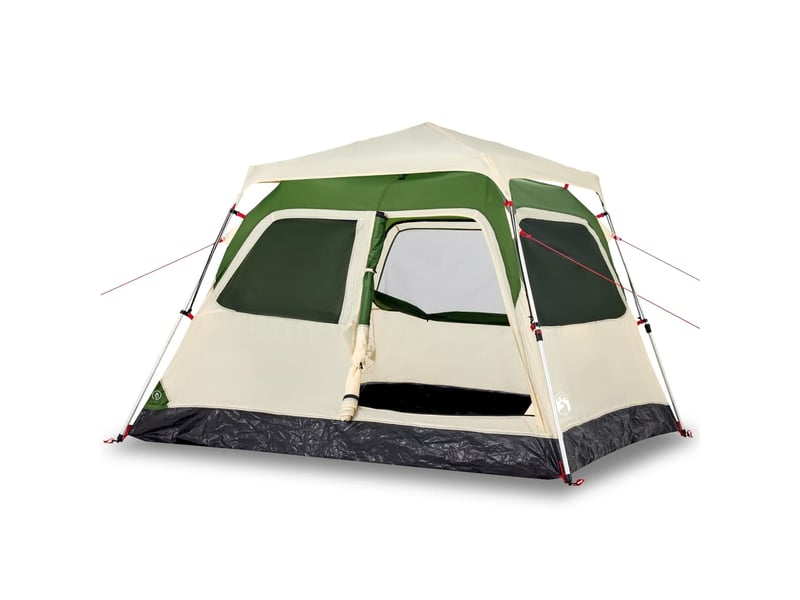 Tente de camping, tente à dôme 4 personnes vert libération rapide shl27832 - Conforama A