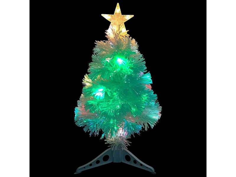  Sapin de noël - arbre de noël artificiel pré-éclairé blanc 64 cm fibre optique  - Conforama E