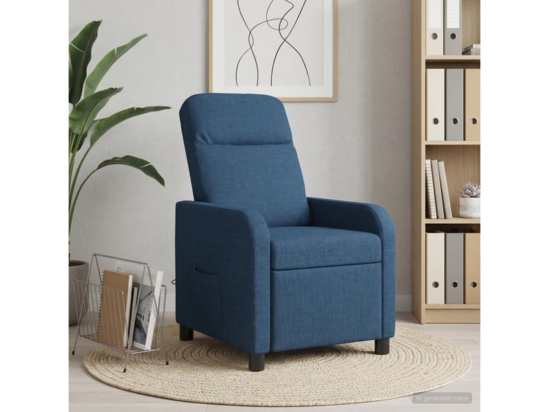 Vidaxl fauteuil de massage inclinable bleu tissu  - Conforama B