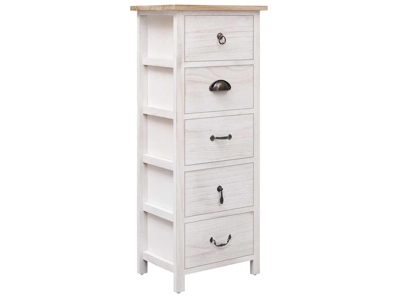  Armoire à tiroirs, commode latérale 35x25x87 cm bois de paulownia  - Conforama A