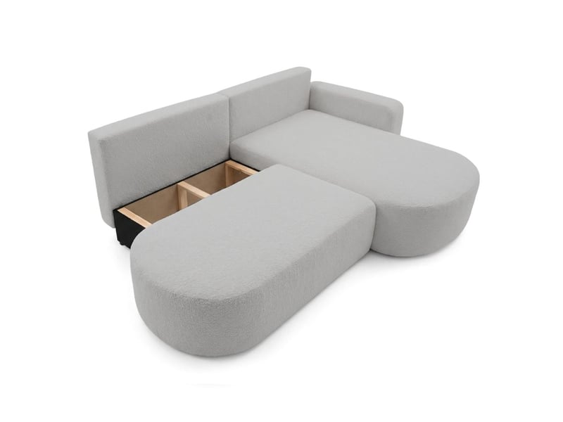  Canapé d'angle max réversible et convertible kiara 5 places en tissu bouclette - gris clair KIARA - Conforama D
