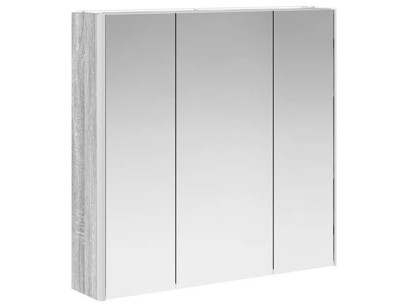 Armoire miroir salle de bain, meuble de rangement gris sonoma 73.5x15.5x70 cm - Conforama E