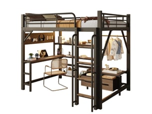 Lit mezzanine 140x200 cm <strong>MODENUIT </strong> <strong></strong> coloris noir