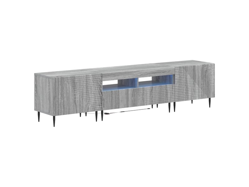  Ensemble de 3 meubles tv led sonoma gris bois d'ingénierie shl44613  - Conforama A