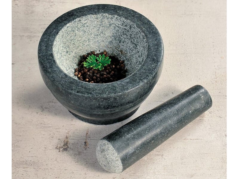  Mortier et pilon en granite poli – 13 x 9cm  - Conforama D