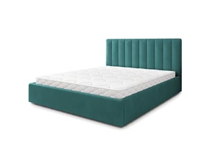 Lit coffre 200x200 cm MASSENO coloris bleu