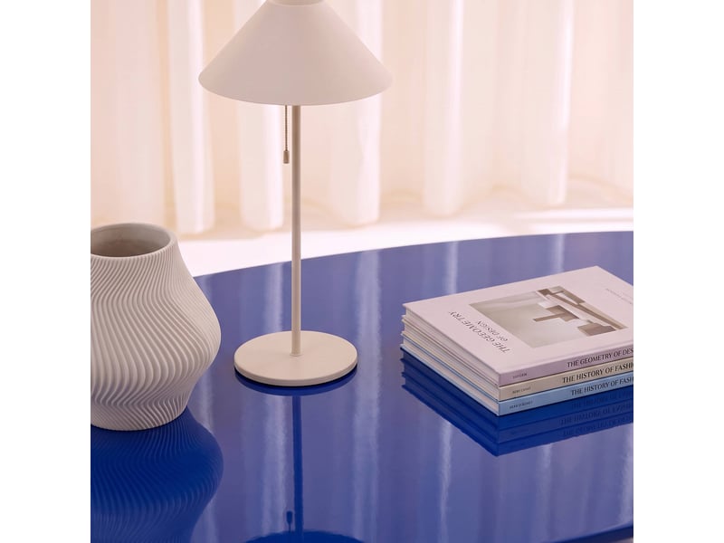  Table basse ovale finition glossy bleu - nell  - Conforama E