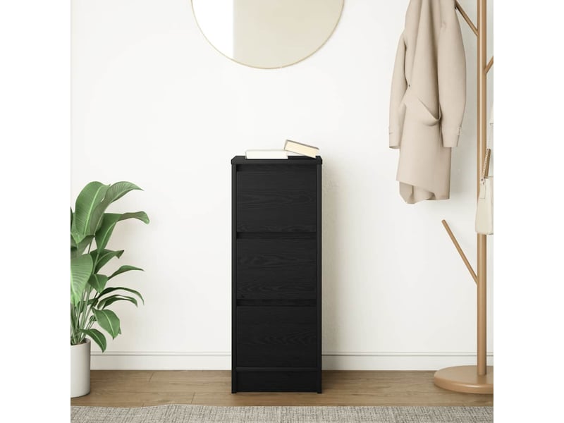 Buffet - bahut - meuble de rangement chêne noir 29,5x34x76 cm bois d'ingénierie  - Conforama C