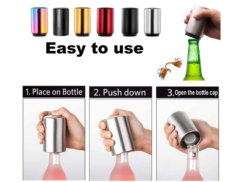  Décapsuleur magnétique en acier inoxydable avec aimant, gadget de cuisine pour homme, cadeau de noël, fête des pères  - Conforama C