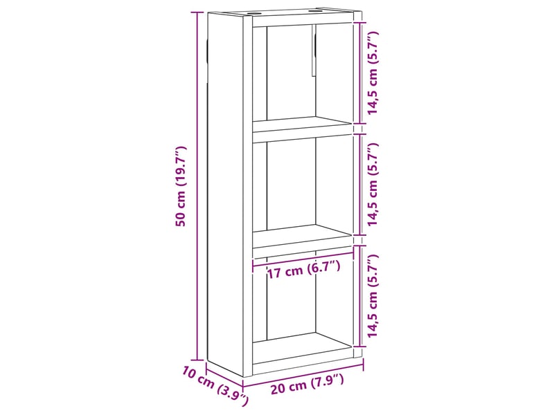  Armoire murale de salle de bain, cabinet de salle de bain blanc 20 x 10 x 50 cm cf65181  - Conforama E