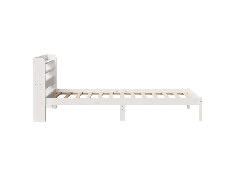  Lit simple- lit adulte -  cadre de lit sans matelas blanc 100x200 cm bois de pin massif  - Conforama D