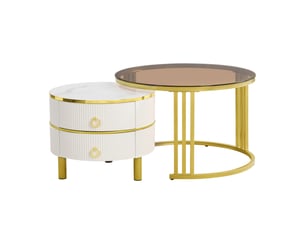 Table basse rond(e) coloris blanc <strong></strong> <strong></strong>