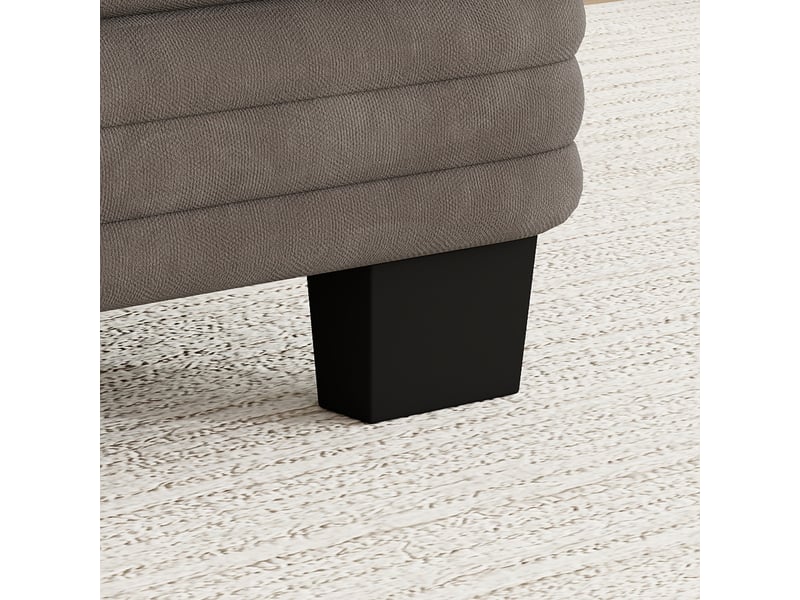  Canapé modulaire 4 places en chenille marron, canapé droit avec coussins lombaires et assise confortable pour salon  - Conforama R