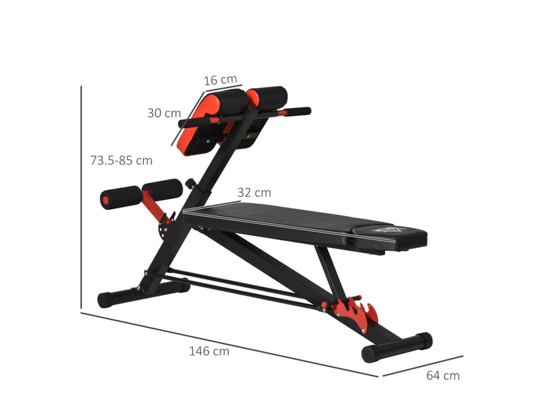  Banc de musculation réglable 64x146 cm métal noir  - Conforama D