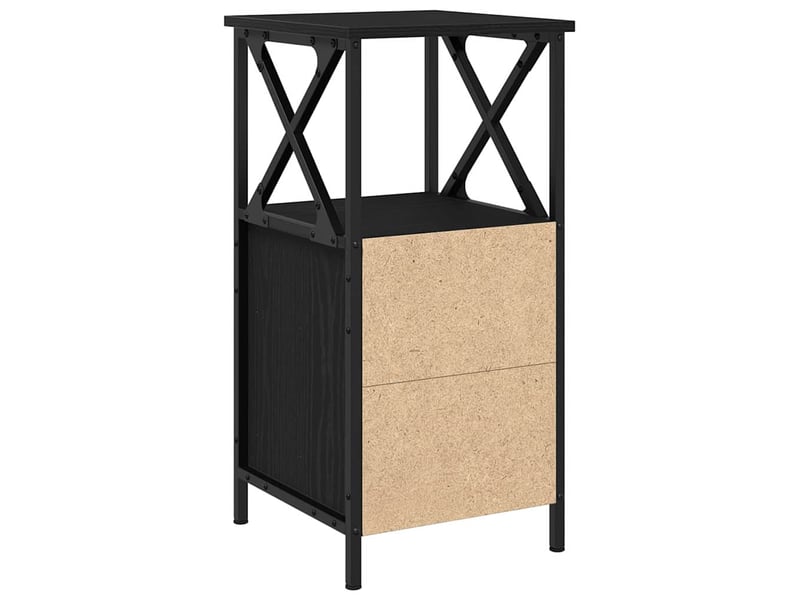  Table de chevet - cabinet de chevet - table de nuit chêne noir 34 x 35,5 x 70 cm  - Conforama E