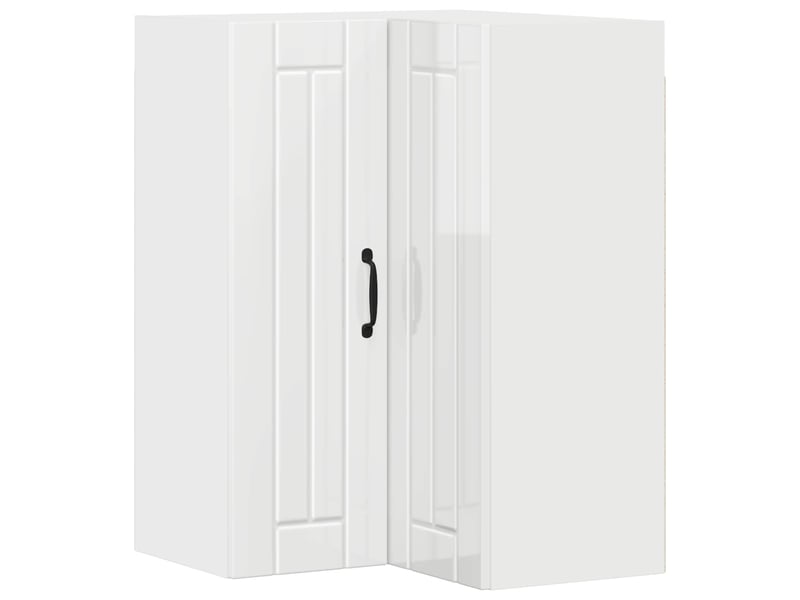  Meuble mural de cuisine, armoire d'angle cuisine lucca blanc brillant 57x57x80cm  - Conforama A