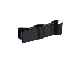 Support receveur de douche, support de tringle de douche 22-25 mm, métal, pivotant, réglable (noir)
