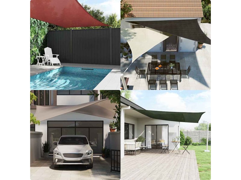  Voile d'ombrage - voile d'ombre - voile parasol 160 gm² vert foncé 2,5x2,5 m pehd  - Conforama C