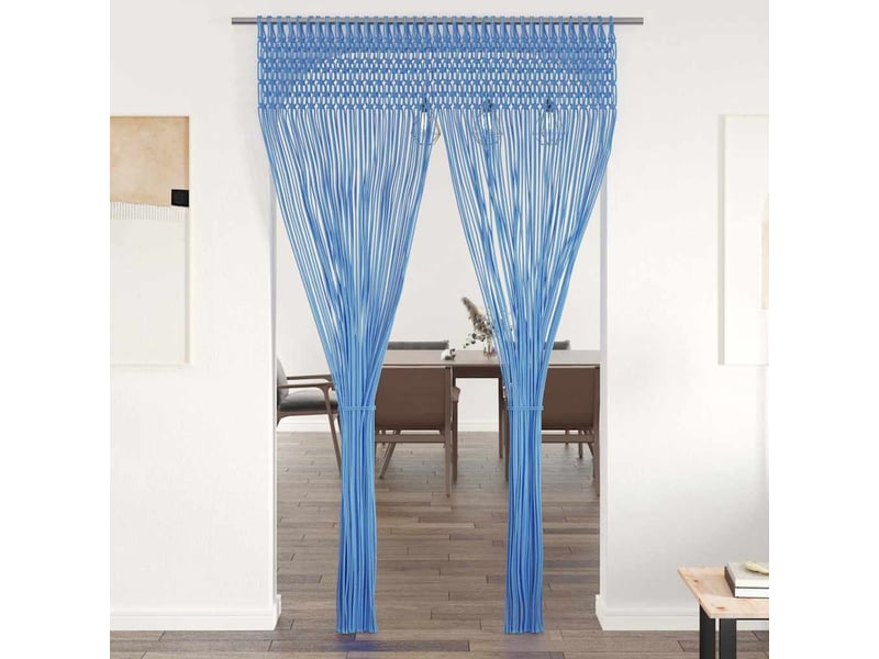  Rideau en macramé, rideau de porte bleu 140x240 cm coton cf43863  - Conforama B