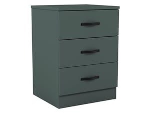 Table de chevet riano, commode de nuit, chambre, rangement, 56x40x36cm, vert, 3 tiroirs