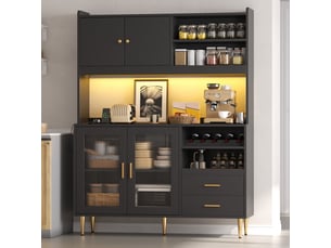 Buffet 4 porte(s) 2 tiroir(s) <strong></strong> <strong></strong> - 130 cm coloris noir