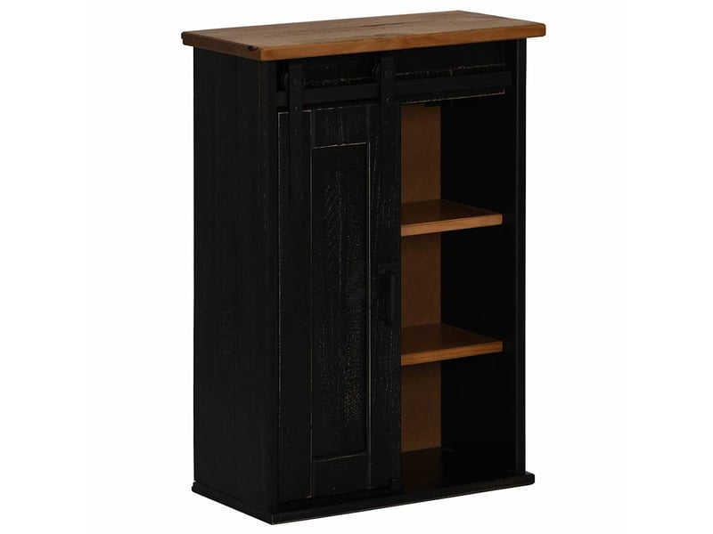  Meuble de rangement, armoire suspendue halden porte coulissante noir 49x22,5x70cm  - Conforama A