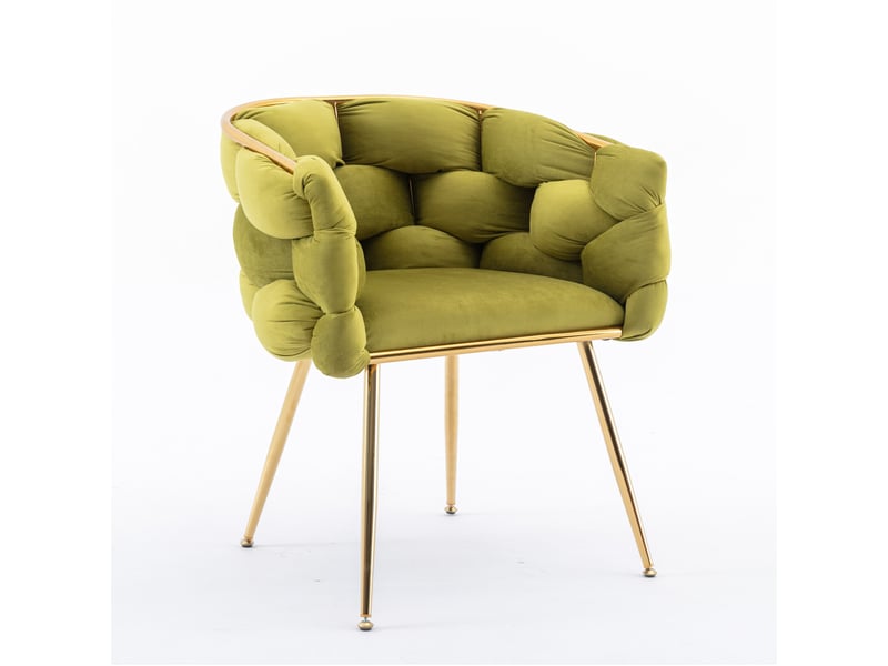  Fauteuil d’appoint moderne, chaise de coiffeuse avec structure en métal, lot de 2  - Conforama E