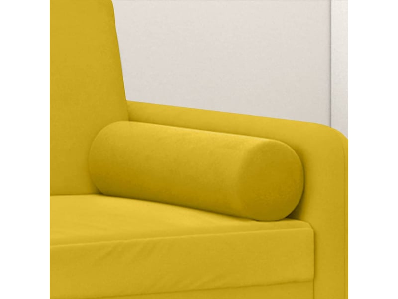  Lot de 2 coussins décoratifs jaune ø15x50 cm velours cf60874  - Conforama E