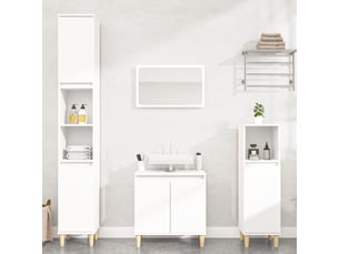 Ensemble de meubles salle de bain 3 pcs blanc bois d'ingénierie cf63935