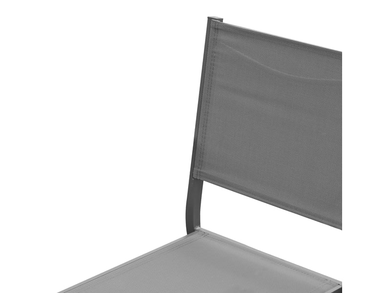  Lot de 4 chaises en aluminium et textilène coloris gris  - Conforama D