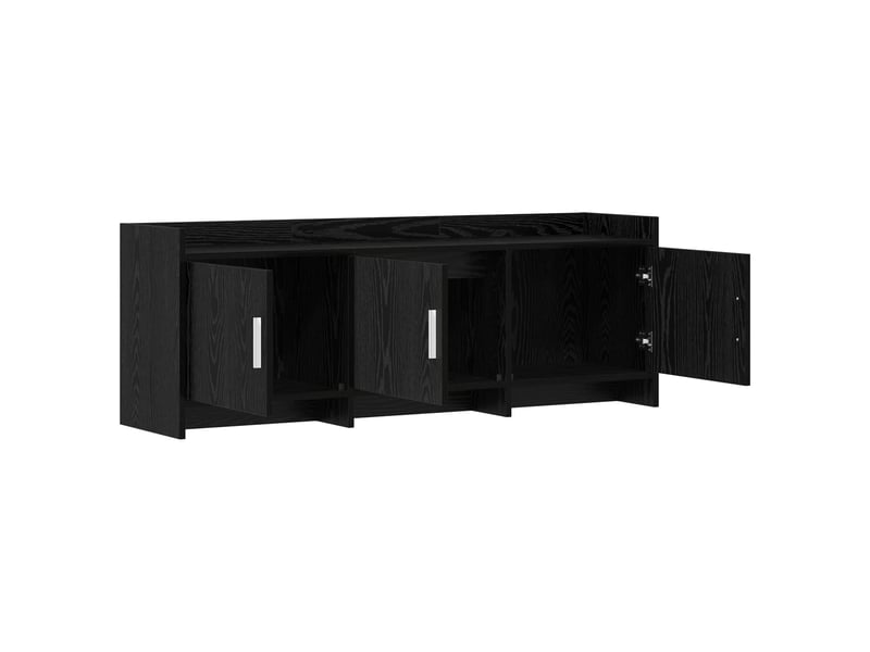  Meuble tv - banc tv - meuble de rangement 130 x 33 x 47 cm chêne noir bois d'ingénierie  - Conforama D