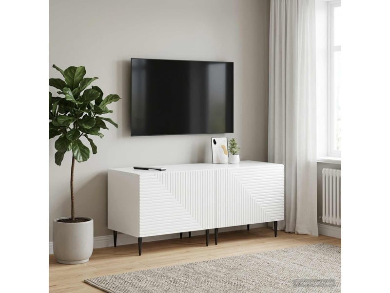  Meuble tv - banc tv - meuble de rangement blanc brillant bois d'ingénierie  - Conforama B
