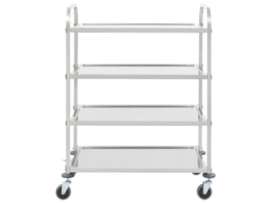 Desserte de cuisine, chariot de rangement à 4 niveaux 107x55x125 cm acier inoxydable