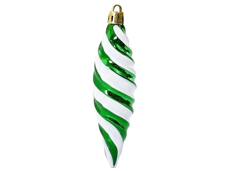  Boule en forme de spirale de noël 40 pcs vert 3 x 11 cm  - Conforama D