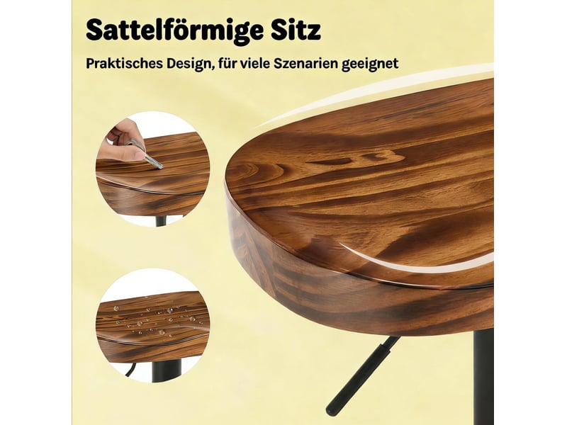  Tabouret de bar pivotant réglable en hauteur marron rustique  - Conforama E