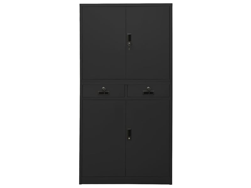  Armoire de bureau, rangement de bureau anthracite 90x40x180 cm acier  - Conforama A
