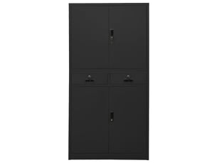Armoire de bureau, rangement de bureau anthracite 90x40x180 cm acier