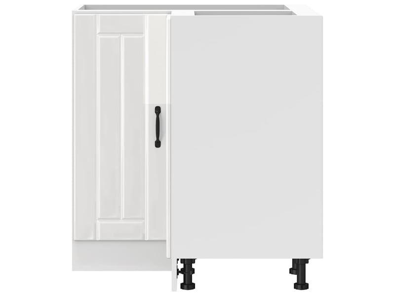 Armoire d'angle de cuisine lucca blanc brillant bois ingénierie - Conforama D