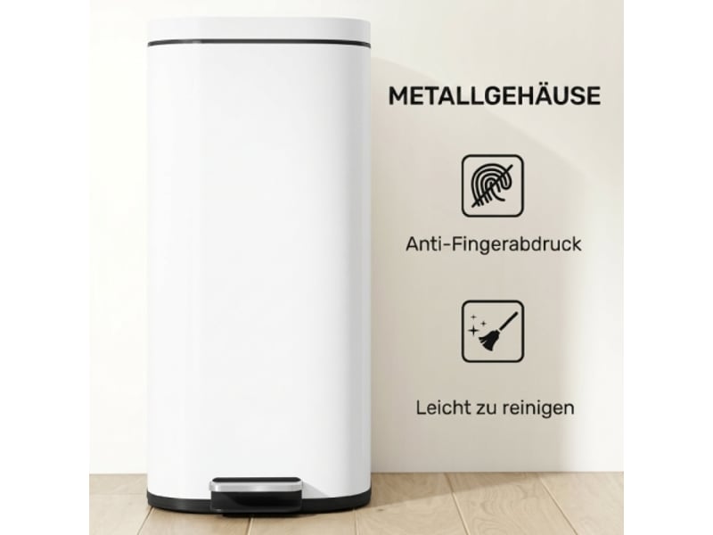  Poubelle de cuisine 30 l à pédale, couvercle soft-close, maintien ouvert, pour la maison  - Conforama B