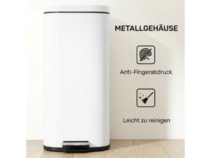 Poubelle de cuisine 30 l à pédale, couvercle soft-close, maintien ouvert, pour la maison